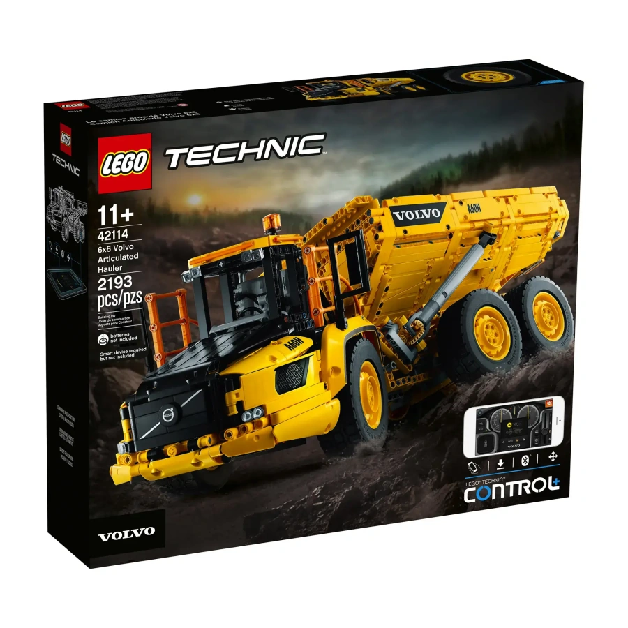 Блоковий конструктор LEGO Technic Cамосвал 6x6 Volvo (42114) на дистанційному управлінні